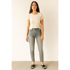 MOTHER High‎ Waisted Looker Jeans Women 28 Gray Supermoon Denim Stretch FLAWED